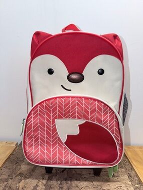 Kids Fox Rolling Backpack - Red SkipHop 13 x 19 Travel Suitcase 🧳
